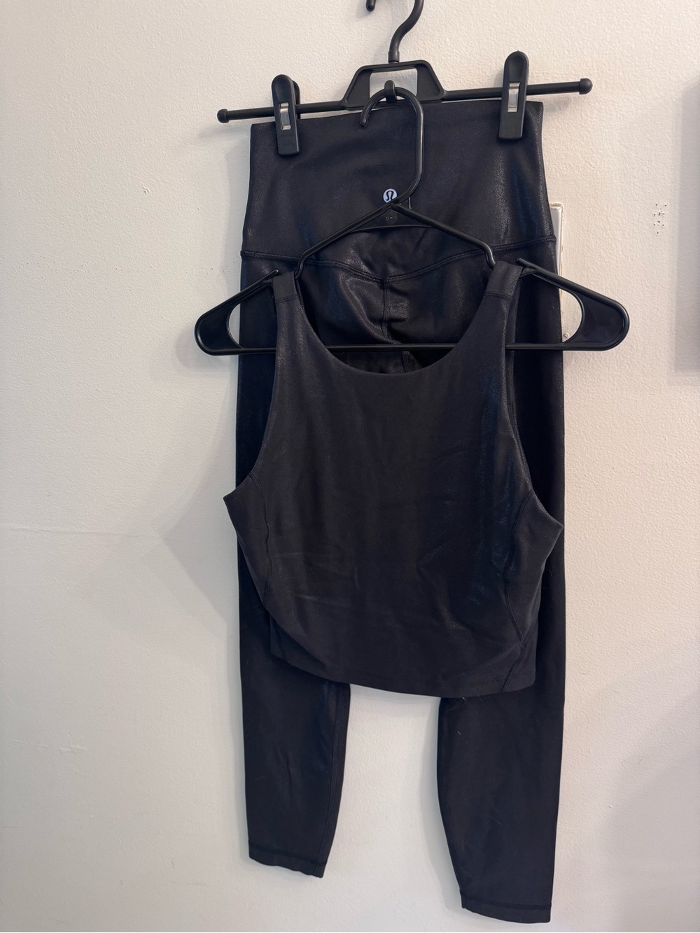 lululemon athletica Black High-Waist Leggings with Cropped Tank